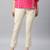 Women Off-White Regular Fit Solid Cigarette Trousers