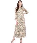 Peach printed rayon kurtas and kurtis