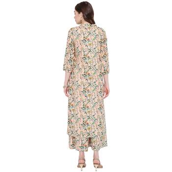 Peach printed rayon kurtas and kurtis 2