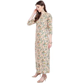 Peach printed rayon kurtas and kurtis 3