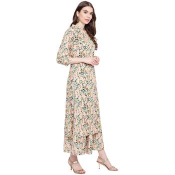 Peach printed rayon kurtas and kurtis 4