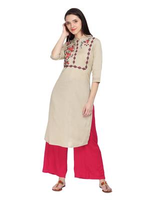 Women Pink Wide Leg Solid Palazzos 5