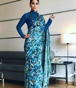 Multi Color Rangoli crepe Printed Saree