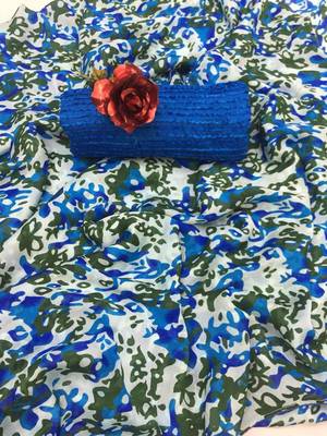 Multi Color Rangoli crepe Printed Saree 4