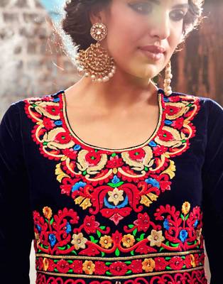 Multicolor embroidered silk blend salwar 2
