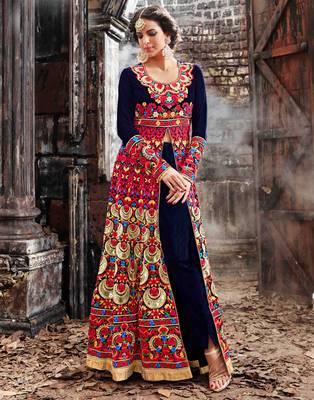 Multicolor embroidered silk blend salwar 3