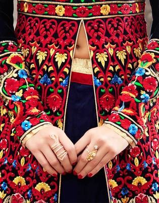 Multicolor embroidered silk blend salwar 4