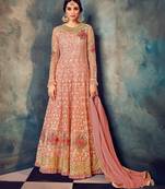 Pink embroidered net salwar