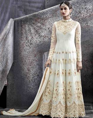 White embroidered net salwar 1