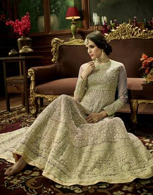 Grey embroidered silk blend salwar 3