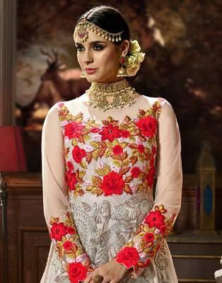 Grey embroidered silk blend salwar 2