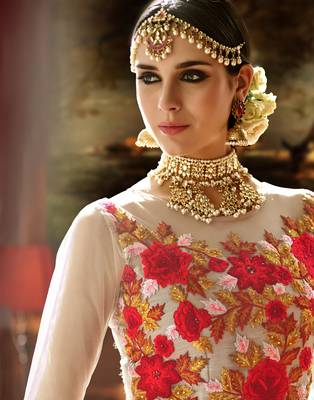 Grey embroidered silk blend salwar 4