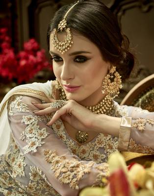 Grey embroidered net salwar 3