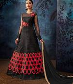 Black embroidered organza salwar