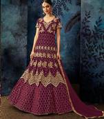 Wine embroidered georgette salwar