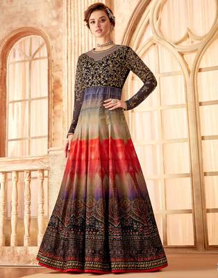 Multicolor embroidered velvet salwar 1