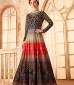 Multicolor embroidered velvet salwar