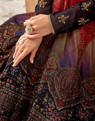 Multicolor embroidered velvet salwar 2