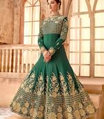 Green embroidered georgette salwar