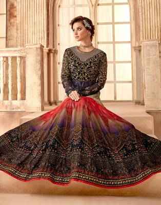 Multicolor embroidered velvet salwar 3