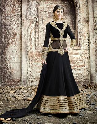 Black embroidered georgette salwar 1