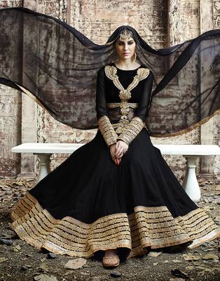 Black embroidered georgette salwar 3