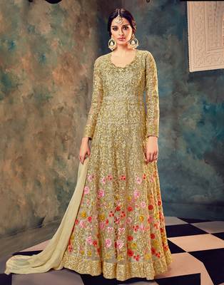 Multicolor embroidered net salwar 1