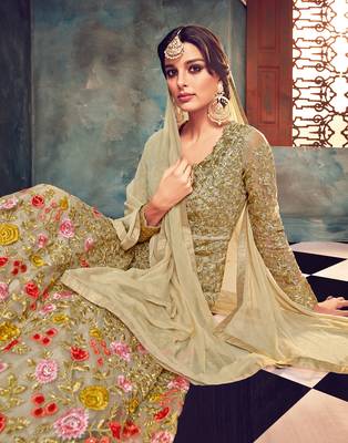 Multicolor embroidered net salwar 2