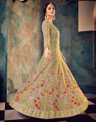 Multicolor embroidered net salwar 3