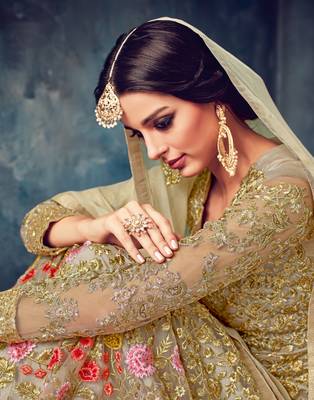 Multicolor embroidered net salwar 4