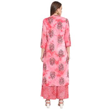 Pink printed rayon kurtas and kurtis 2