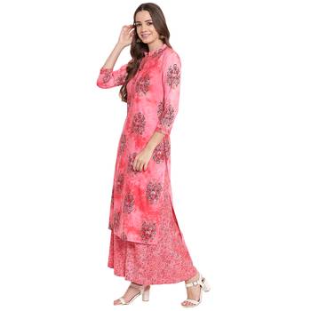 Pink printed rayon kurtas and kurtis 3
