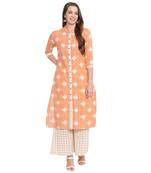 Orange printed cotton kurtas and kurtis