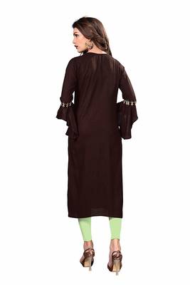 Brown embroidered rayon party-wear-kurtis 2