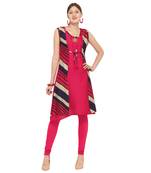 Pink printed rayon party wear kurtis