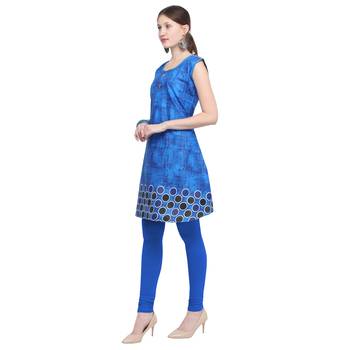 Blue printed rayon party wear kurtis 3