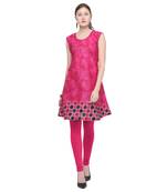 Pink printed rayon party wear kurtis