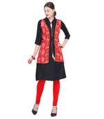 Black printed rayon party wear kurtis