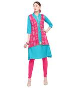 Green printed rayon party wear kurtis
