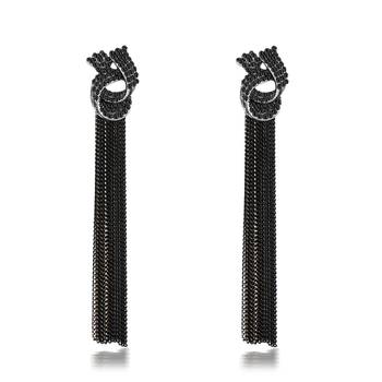 Black cubic zirconia earrings 1
