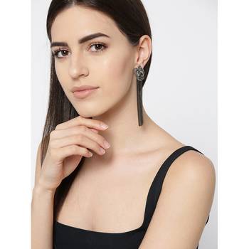 Black cubic zirconia earrings 2