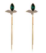 Green crystal earrings