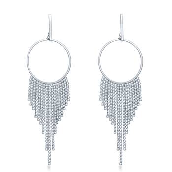 Silver cubic zirconia earrings 1