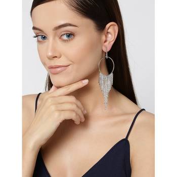 Silver cubic zirconia earrings 2