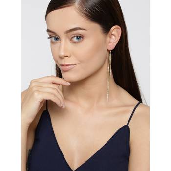 Gold cubic zirconia earrings 2
