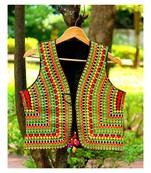 Multicolored Kutch Embroidered Long Koti  With Pompom Tassels