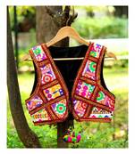 Banjara Style White Base Kutch Hand Embroidered Short Koti With Back Fully Embroidered