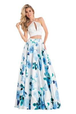 Multicolor Printed Satin Semi Stitched Lehenga 1