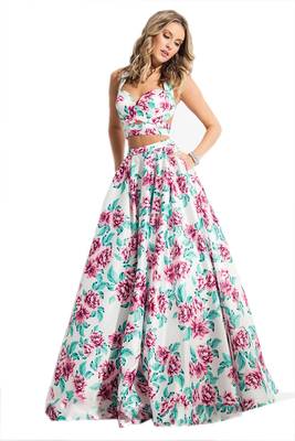 Multicolor Printed Satin Semi Stitched Lehenga 1