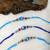 Set Of 3 Navy Blue Evil Eye Red Stone Silver Beads Thread Rakhi For Brother